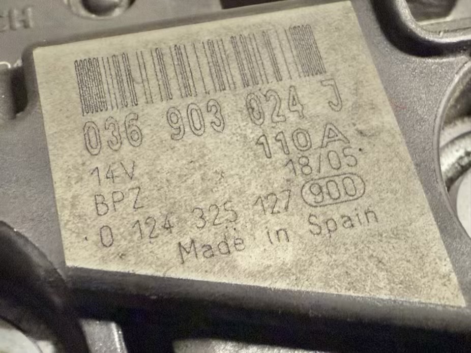 Lichtmaschine Generator VW Golf5 1K1 1.4L 036903024J, 0124325127