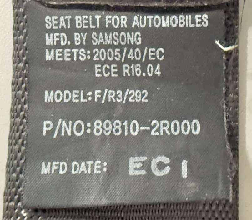 898102R000 Sicherheitsgurt Links Hinten Hyundai i30 2010