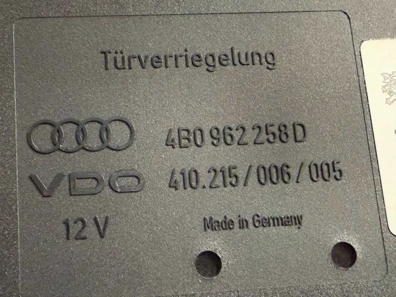 Komfortsteuergerät Steuermodul BCM A6 Avant 4B5 TDI 2.5L 2002 4B0962258D