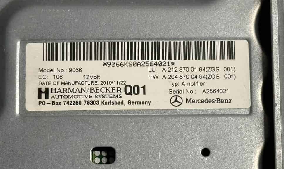 Haupt Harman Kardon Verstärker Mercedes Benz W212 E-Klasse 2010