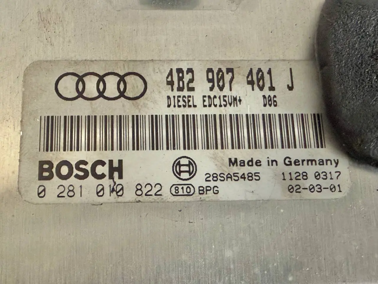 Motorsteuergerät ECU A6 Avant 4B5 TDI 2.5L 2002 4B2907401J