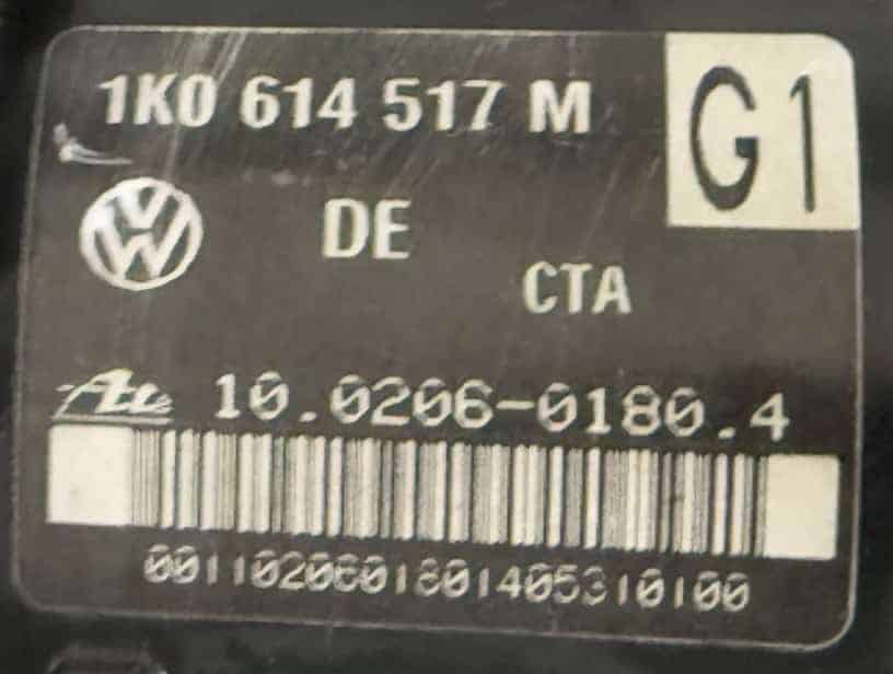 ABS hydr. block Steuergerät VW Golf5 1K1 1.4L