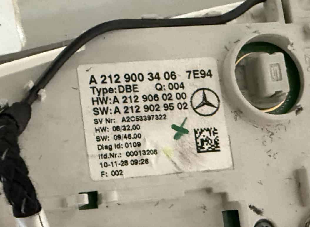 Innenbeleuchtung vorne Mercedes Benz W212 E-Klasse 2010