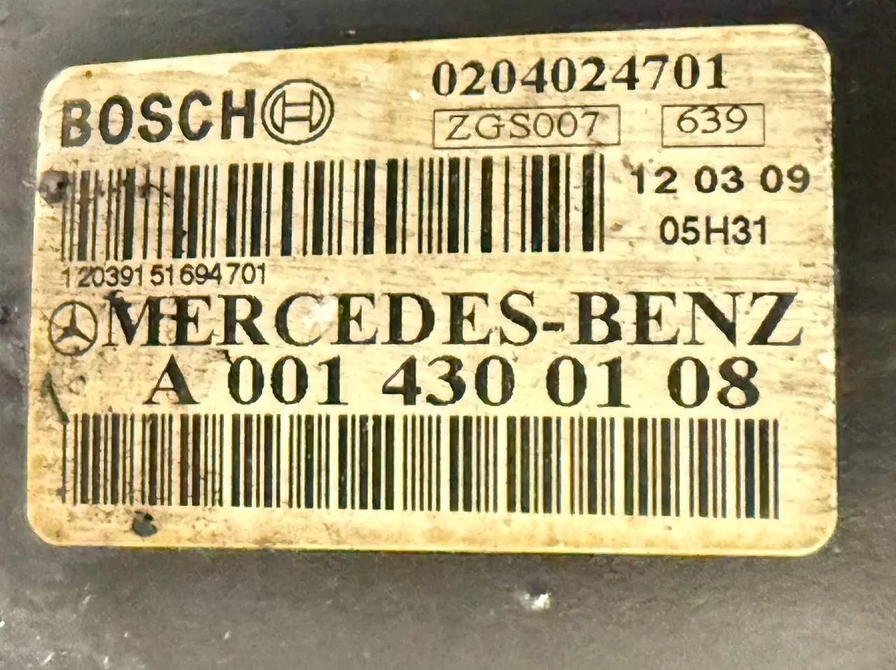 Bremse Servo Hauptschalter Zylinder Mercedes Benz Vito W639 111 2009 A0014300108