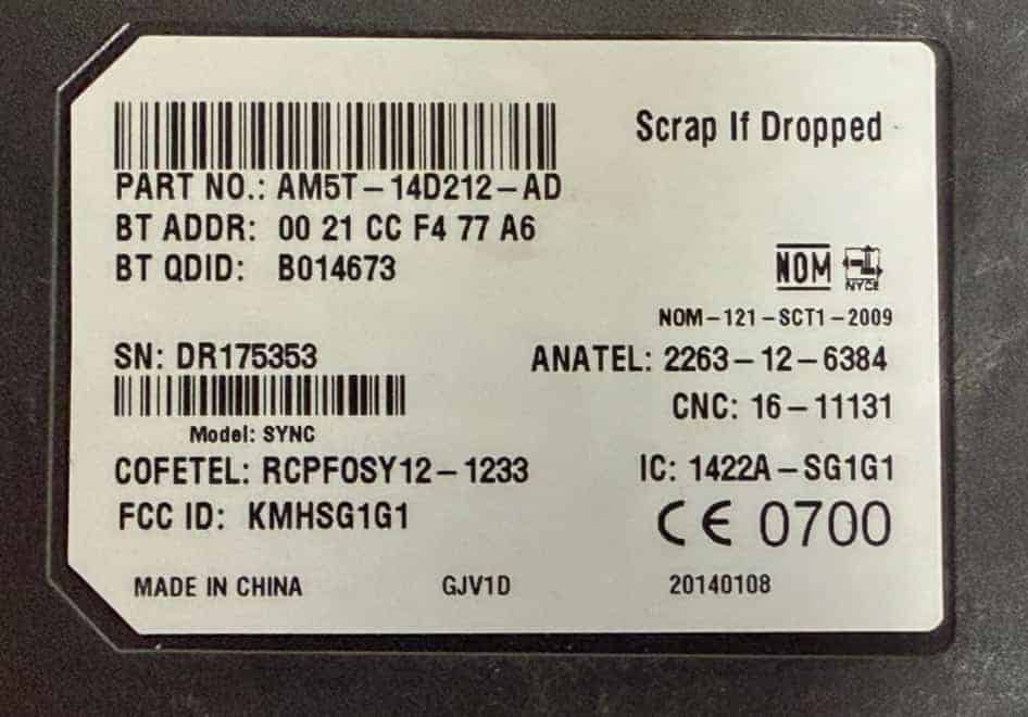 Bluetooth-Steuergerät Ford C-Max 2014 AM5T14D212AD