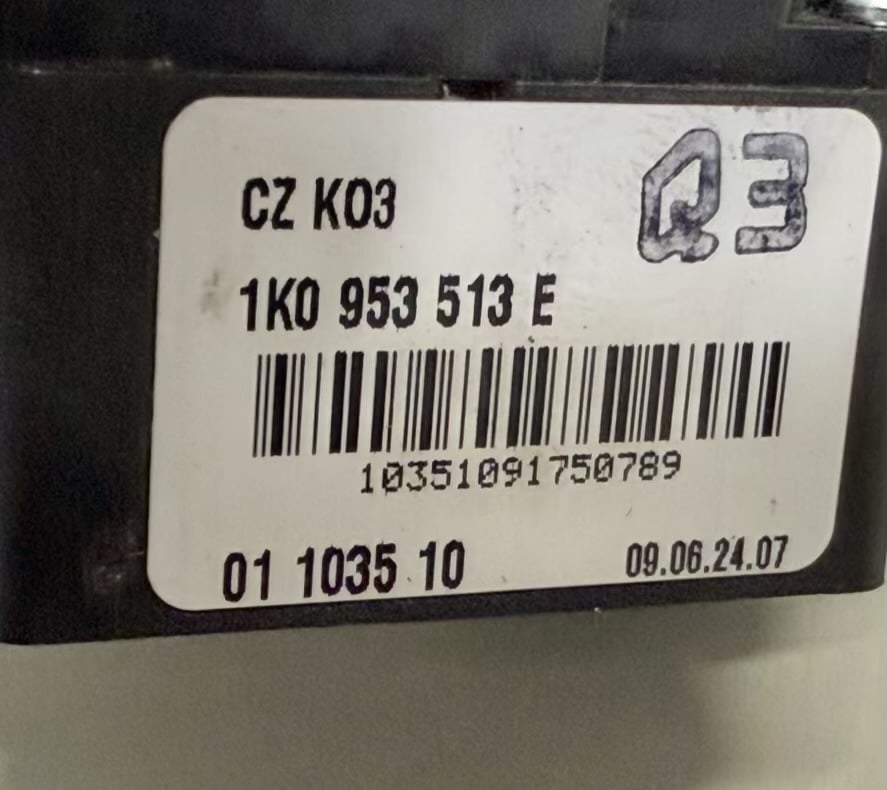 LENKSTOCKSCHALTER BLINKERSCHALTER VW Golf Plus 2009 1K0953513E