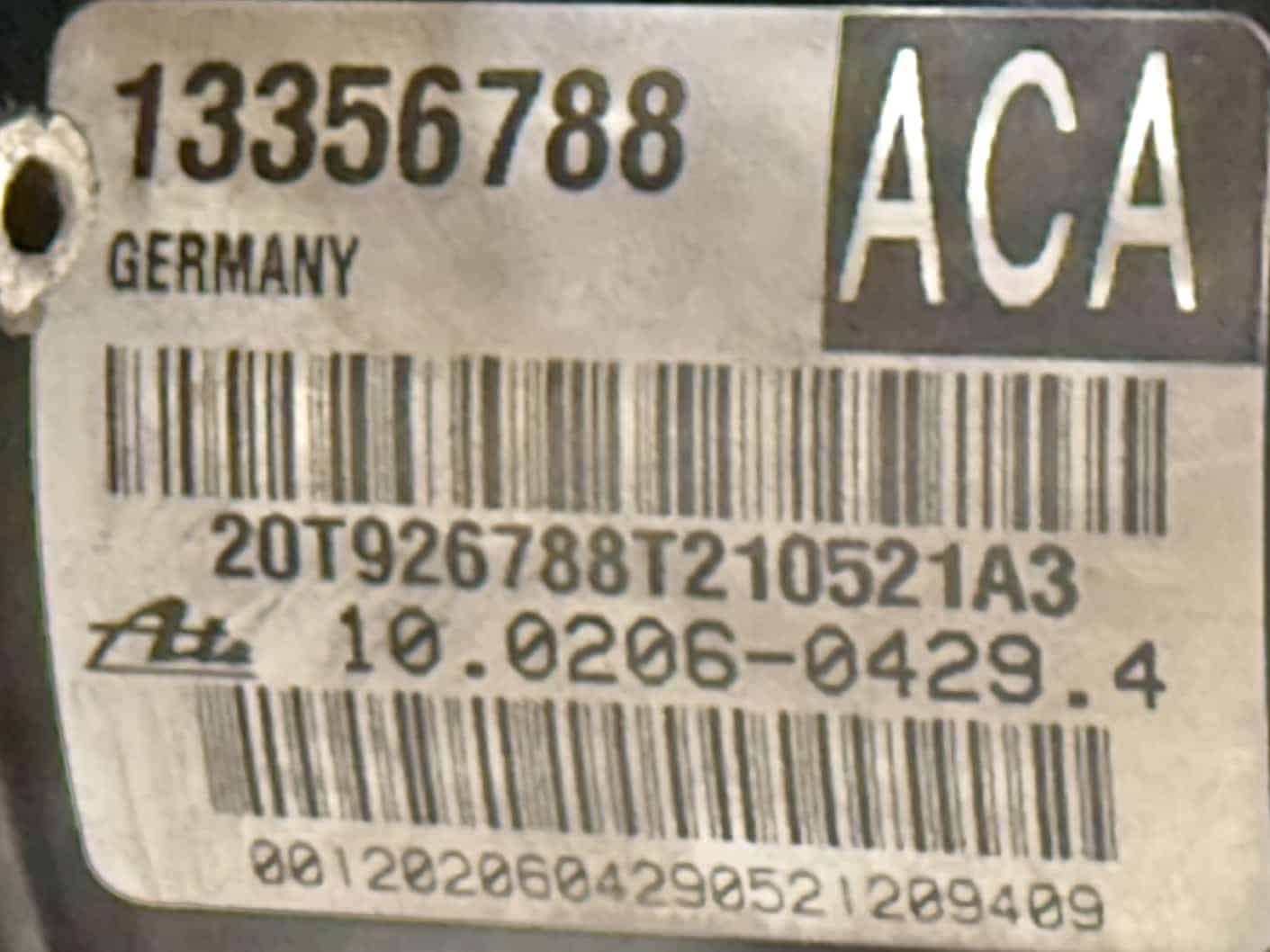 ABS-Block Pumpe Hydraulik Steuergerät OPEL ASTRA-J 2011