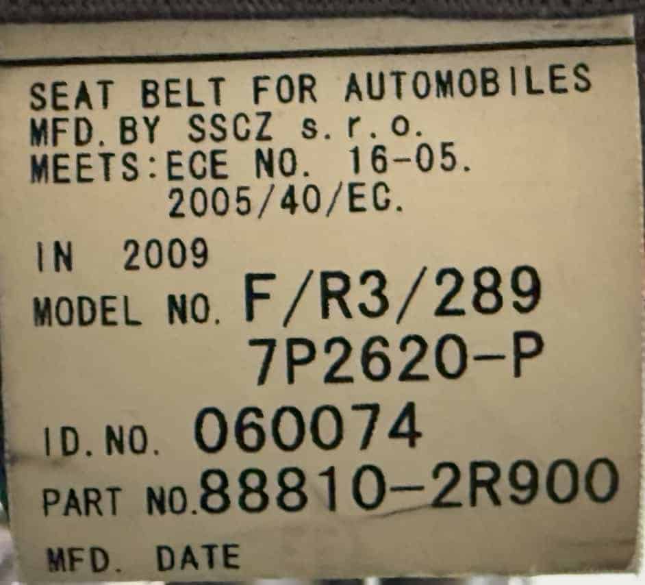 888102R900 Sicherheitsgurt links vorne Hyundai i30 2010