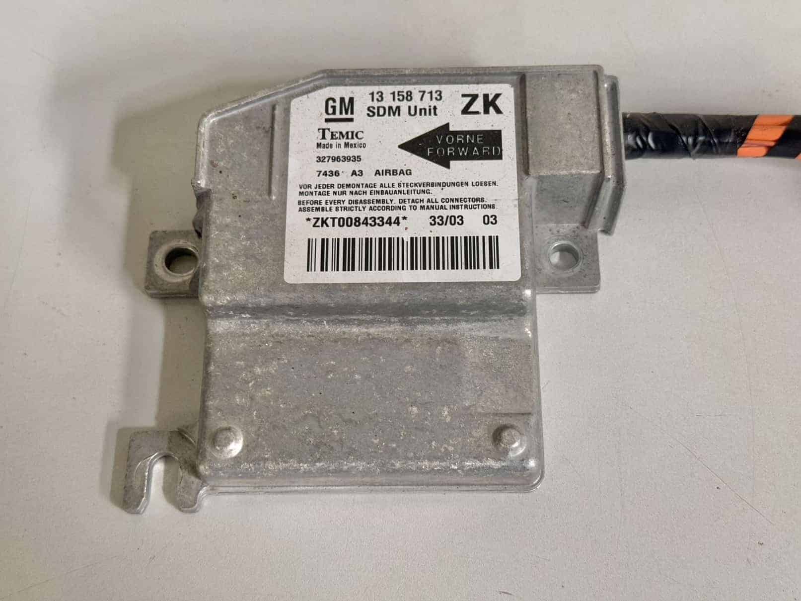 Airbag Modul Steuergerät OPEL MERIVA 2003 13158713, 327963935