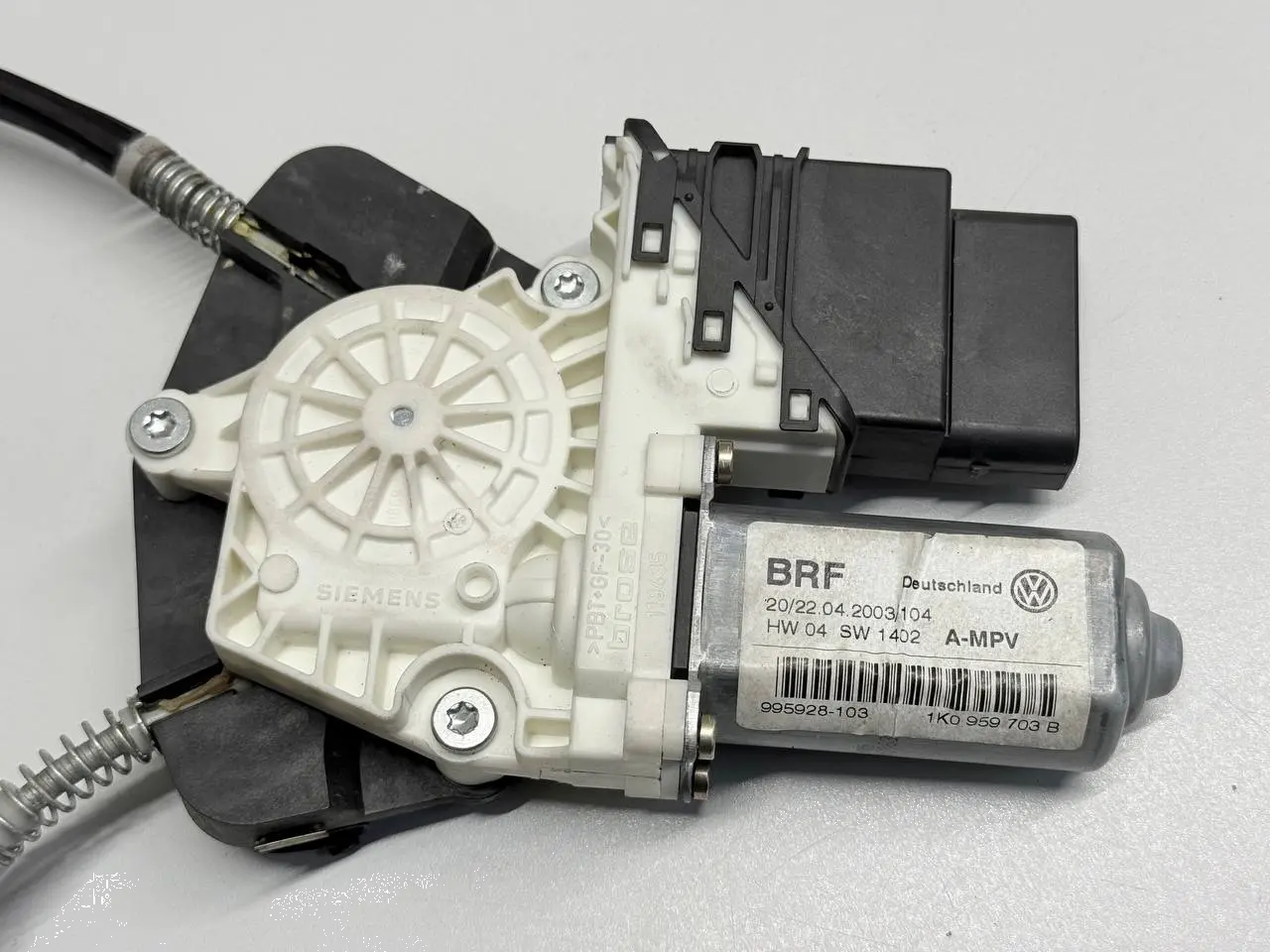 Fensterhebermotor + Seil mit Steuergerät VW Touran 1T1 2003 1K0959703B