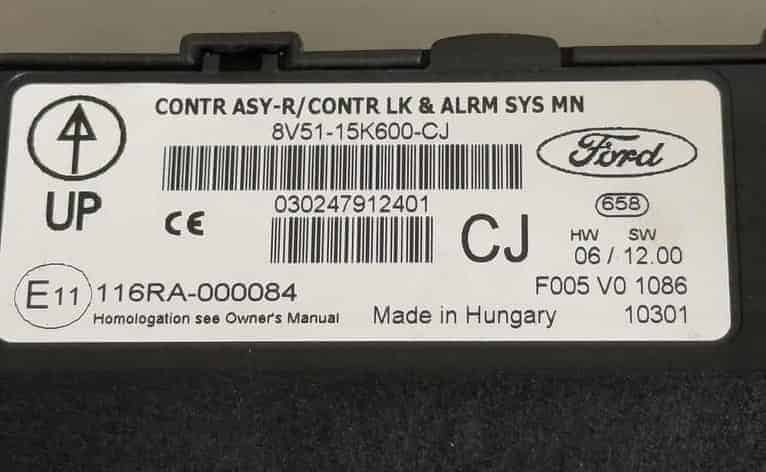 Bordnetz BCM Karosserie Steuergerät Ford Fiesta 1.25L 2010