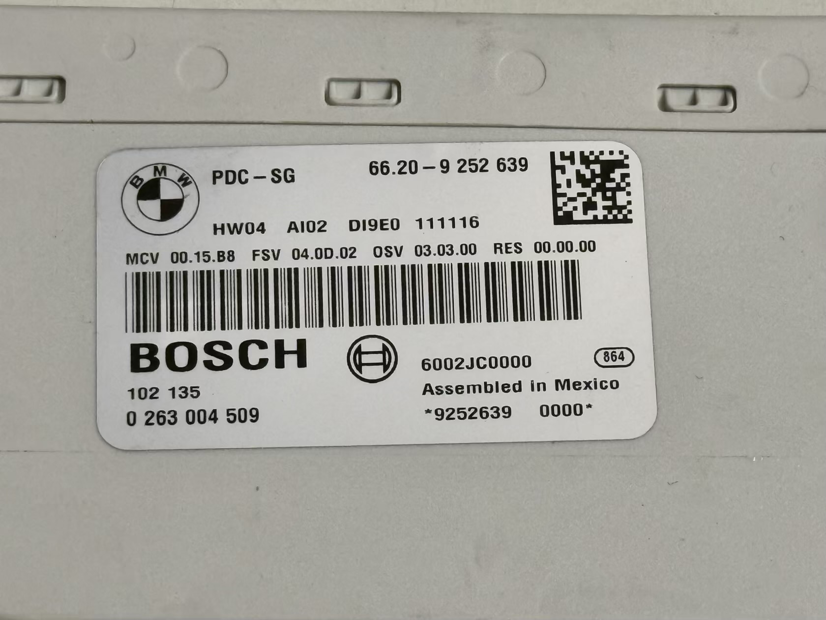 Steuergerät Einparkhilfe PDC Module BMW 116i E81 2011 0263004509, 66209252639