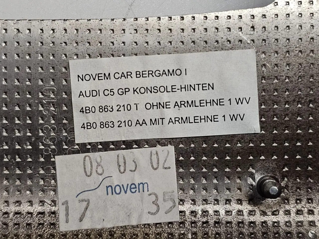 Abdeckung Mittelkonsole hinten Audi A6 Avant 4B 4B0863210AA