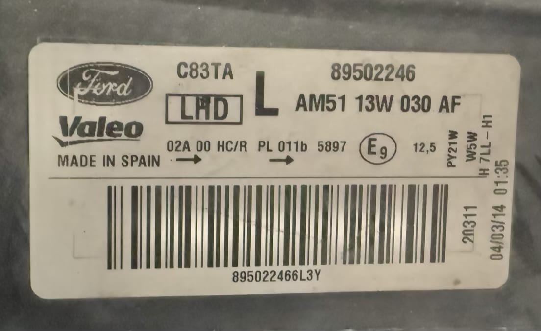 Scheinwerfer Frontscheinwerfer Links Ford C-Max 2014 AM5113W030AF, 89502246