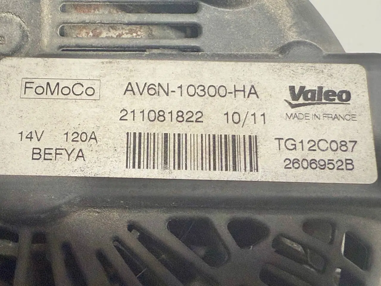 Lichtmaschine Generator Alternator Fiesta FORD Fiesta 1.4L 2008 AV6N10300HA