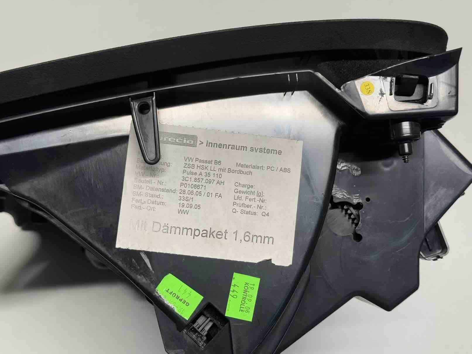 Handschuhfach schwarz VW Passat 3C