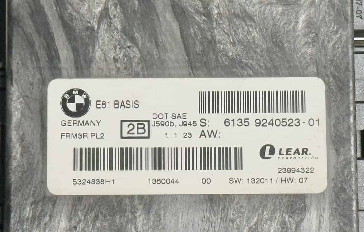Beleuchtung Steuergerät FRM Modul BMW 116i E81 2011