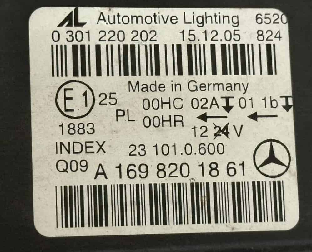 Hauptscheinwerfer Rechts Mercedes Benz BKlasse W245 B 170 2005