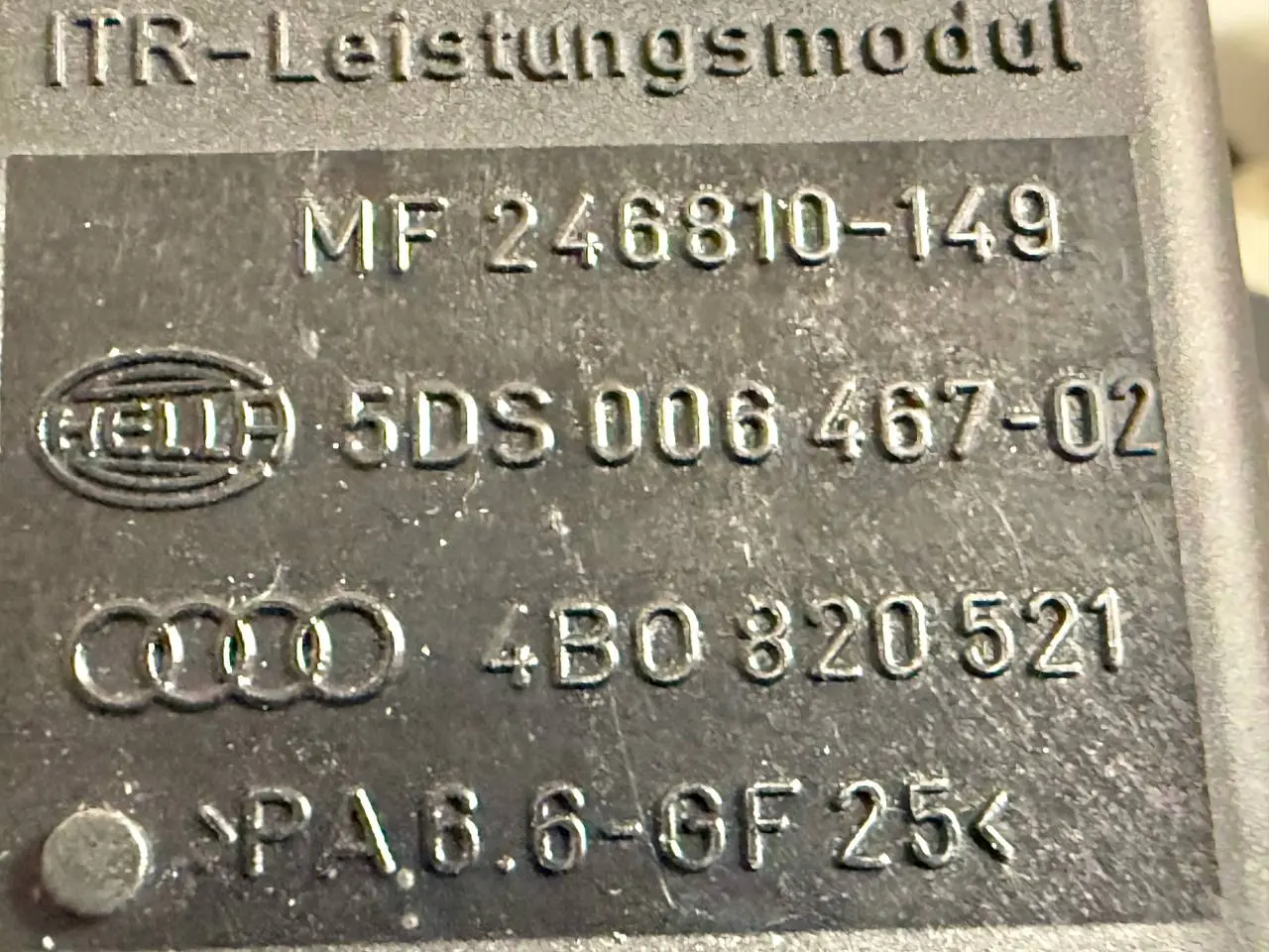 Gebläseregler Vorwiderstand Heizungswide. A6 Avant 4B5 TDI 2.5L 2002 MF246810149