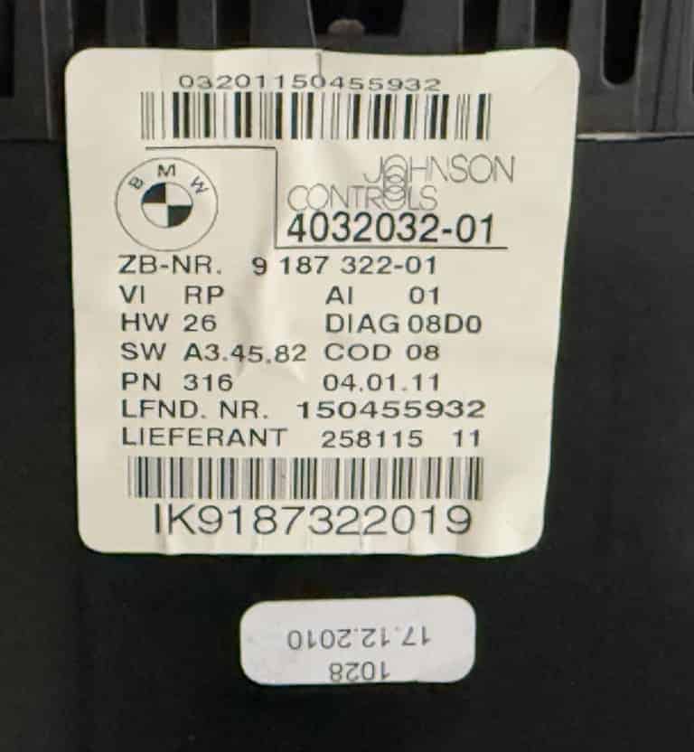 Tacho Kombiinstrument BMW 116i E81 E87 2011
